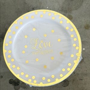 Wedding Gold Polka Dot Party Plates - 3 Different Sets